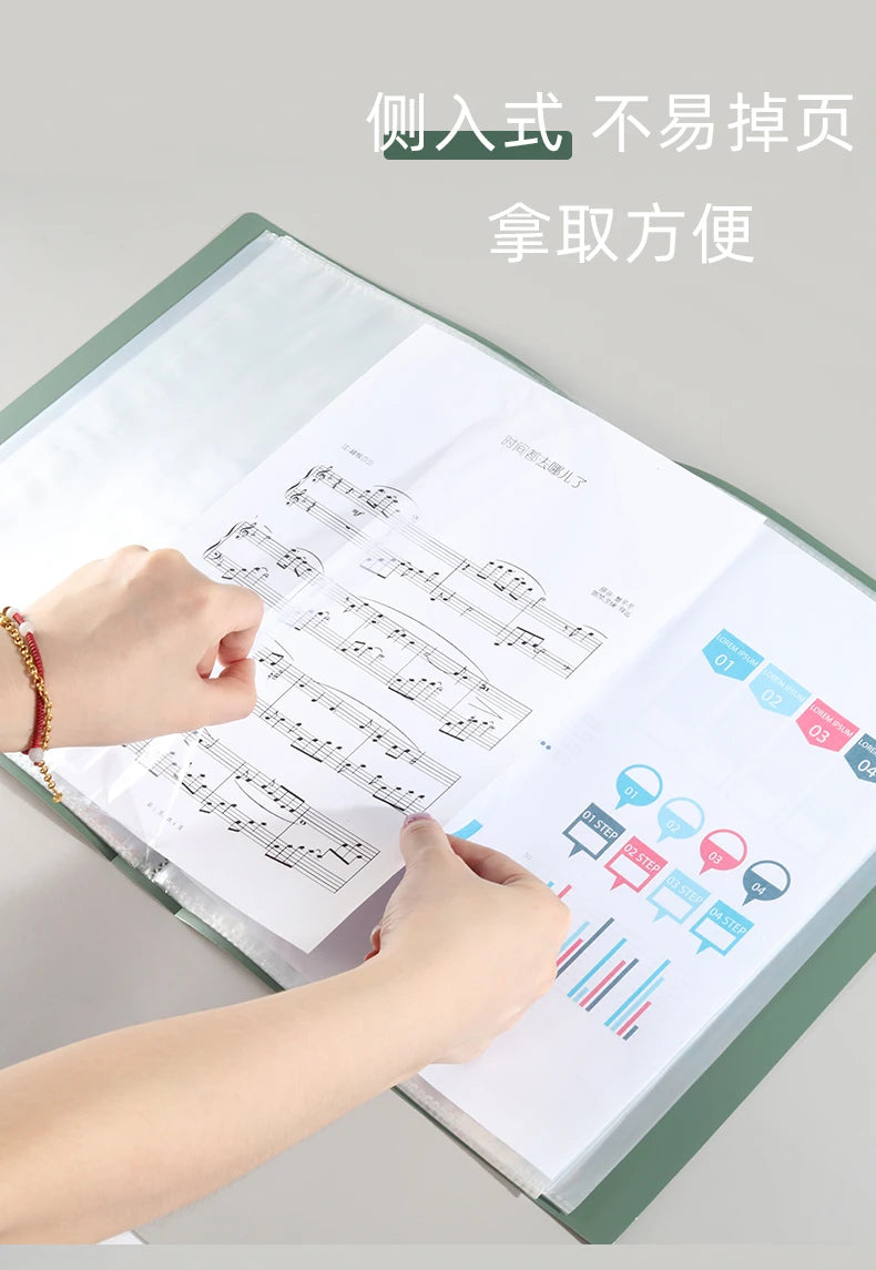 A4 Transparent Multi-Layer Folder with 20/30/40/60 Pages for Office &amp; School