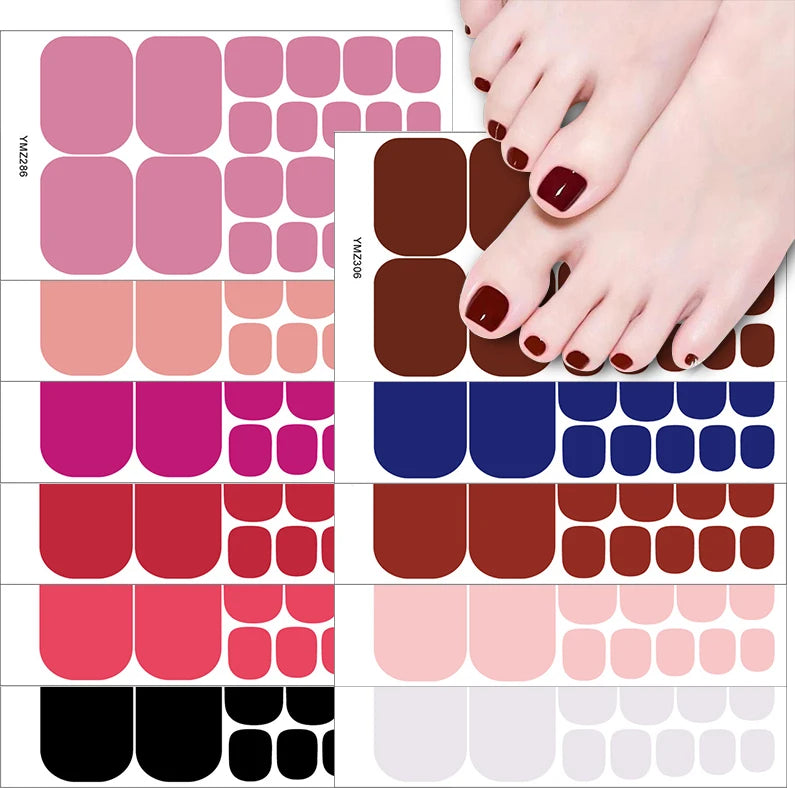 Solid Color Toenail Stickers - Waterproof &amp; Fashionable Manicure Decals