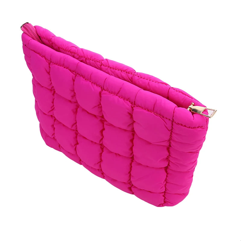 Quilted Puffer Makeup Bag - Large Cosmetic Organizer