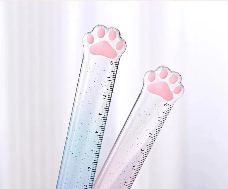 Twingo Transparent Cat&#39;s Paw Ruler - Cute Gradient Drawing Gauge for Students