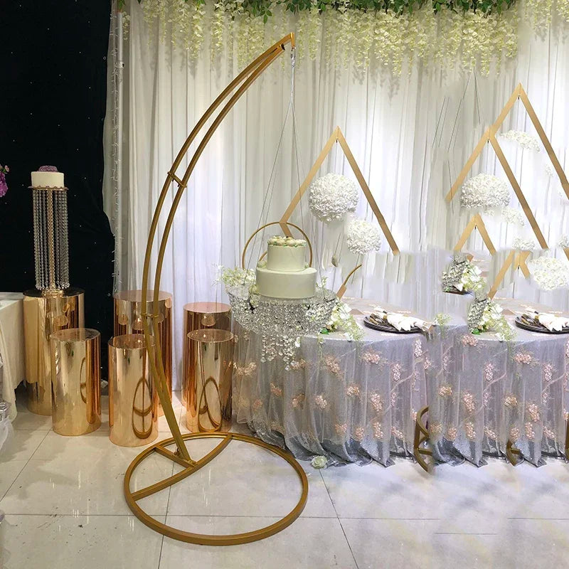 Hanging Cake and Flower Balloons Rack: Iron Holder for Wedding Moon Arch and Cupcake Stand