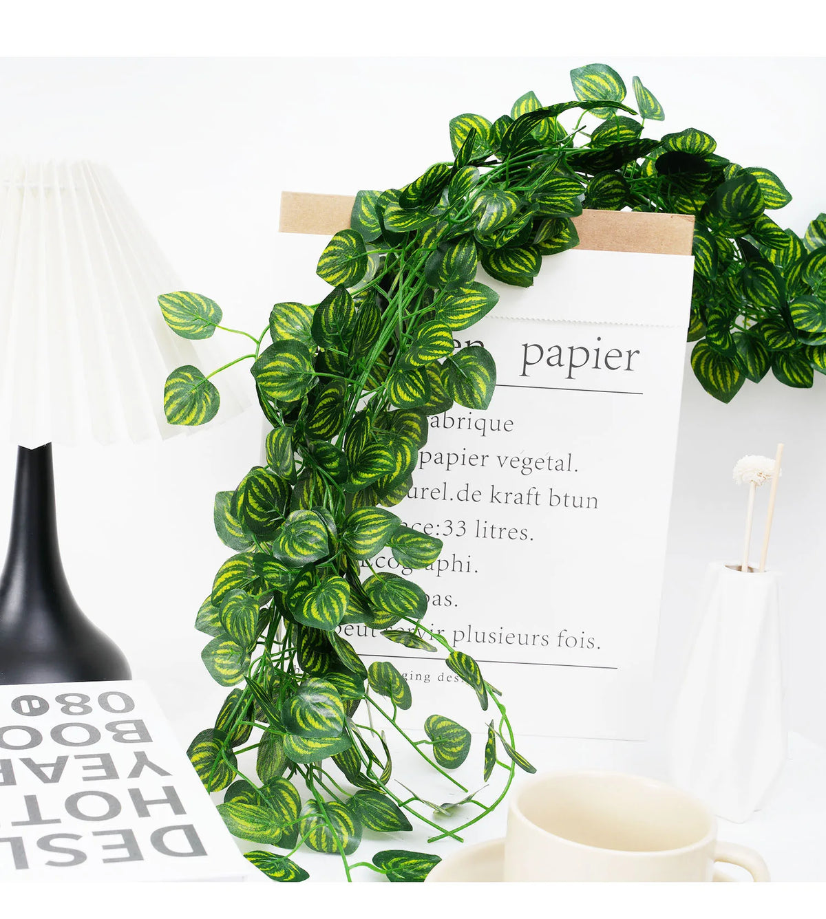 2.1M Green Ivy Leaf Garland: Artificial Silk Vine for Home and Wedding Decoration