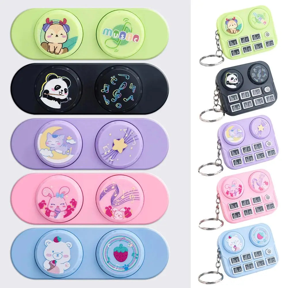 Mini DJ Music Disc Keychain Toy, Musical Sound Button Pendant, Fun Educational Gift for Kids