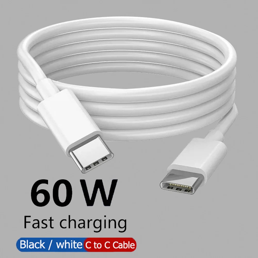 PD 60W USB-C to USB-C Cable – Fast Charge Data Cable for iPhone