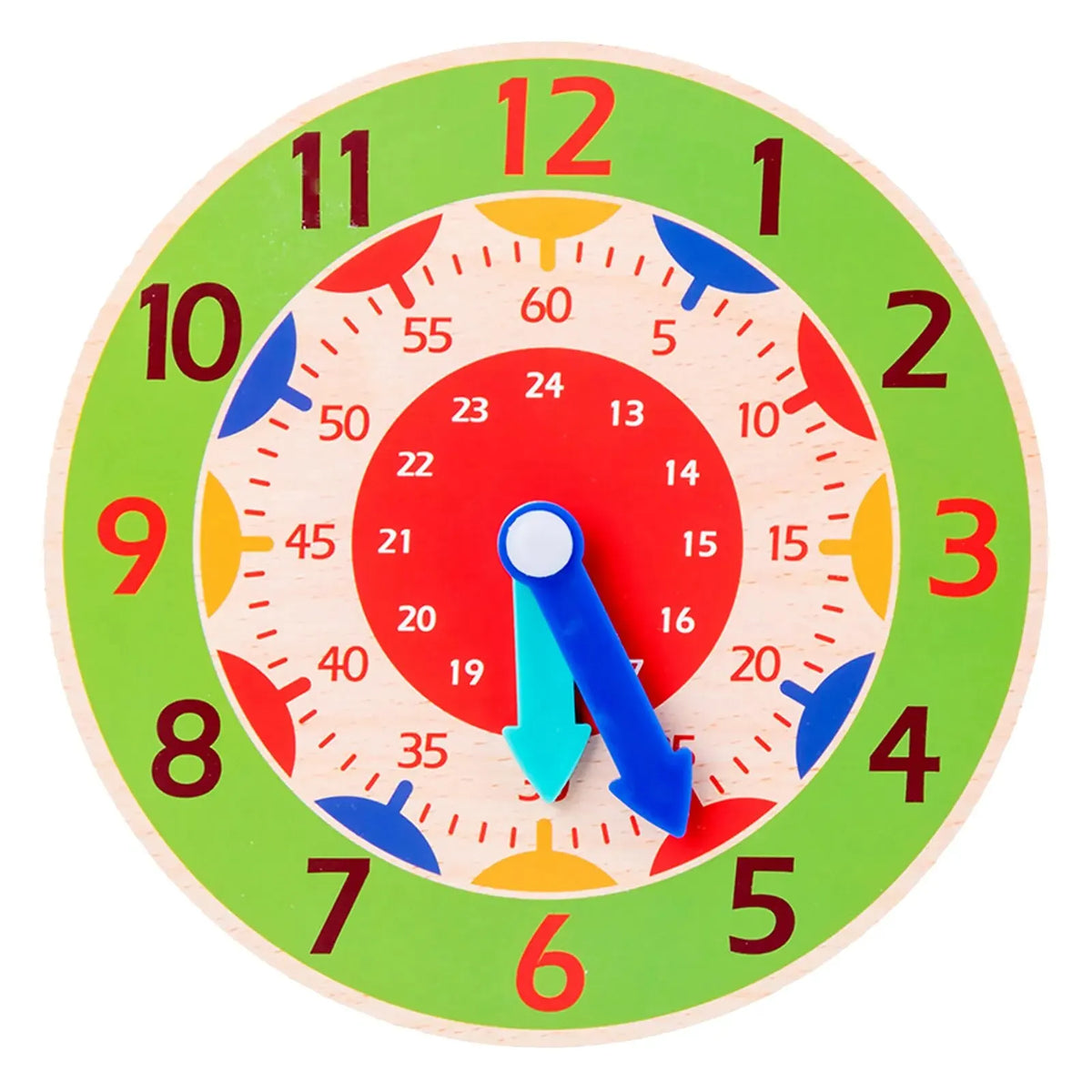 Montessori Wooden Clock: Educational Time-Learning Toy for Kids