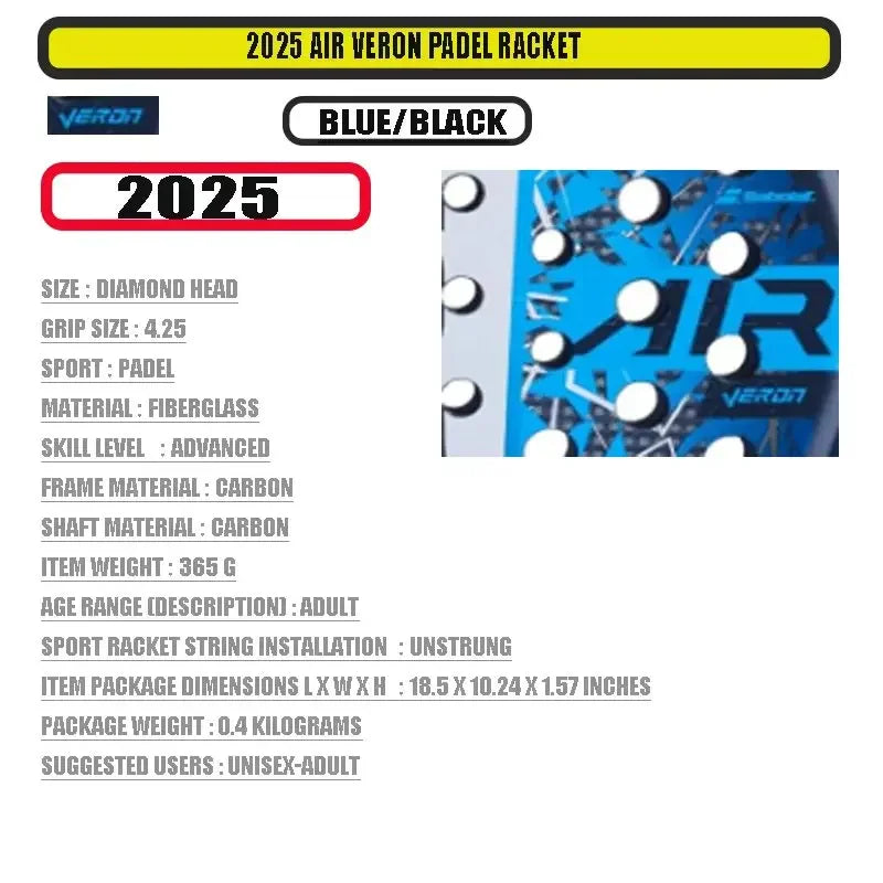 Professional-Grade Padel Tennis Racket | Lightweight Carbon Fiber Frame with Soft EVA Face