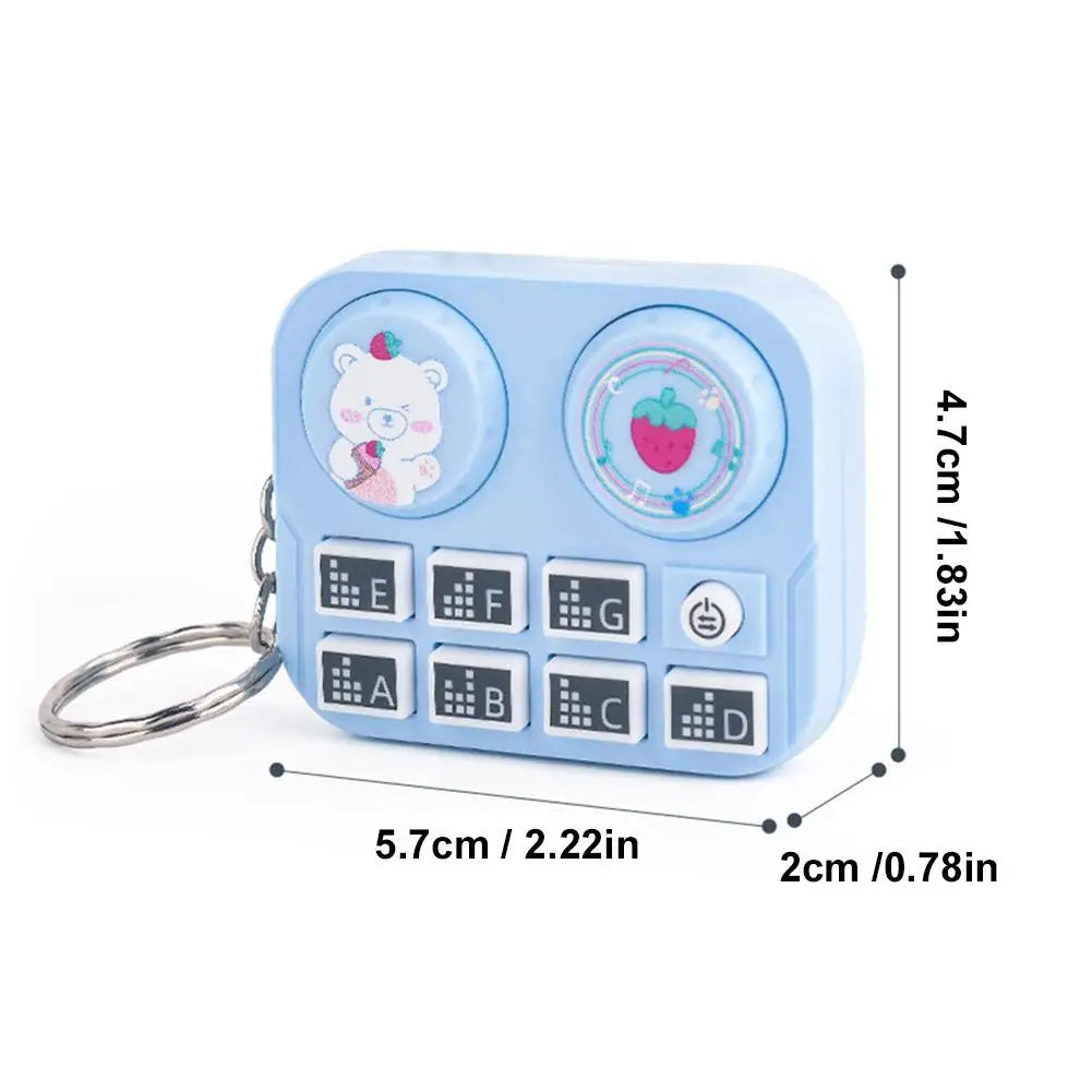 Mini DJ Music Disc Keychain Toy, Musical Sound Button Pendant, Fun Educational Gift for Kids