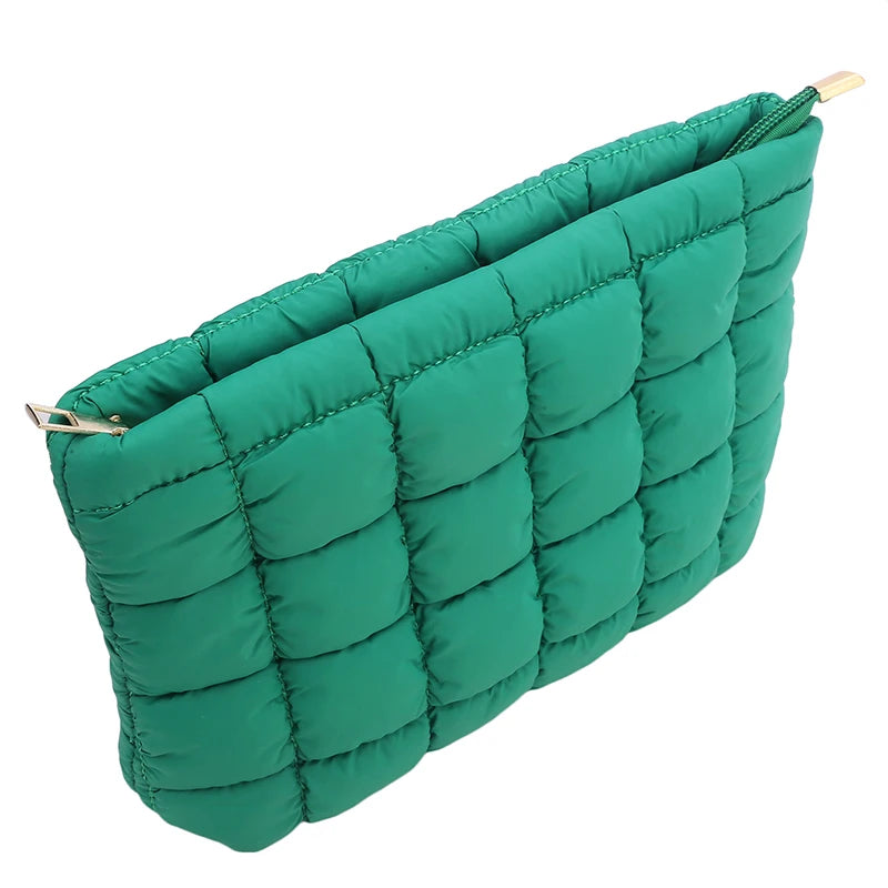 Quilted Puffer Makeup Bag - Large Cosmetic Organizer