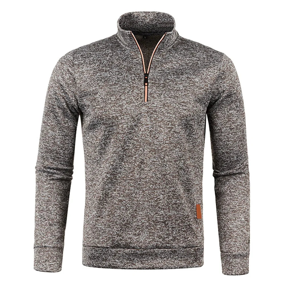 Men&#39;s Thicker Pullover Sweatshirt - Half Zipper Turtleneck Hoody