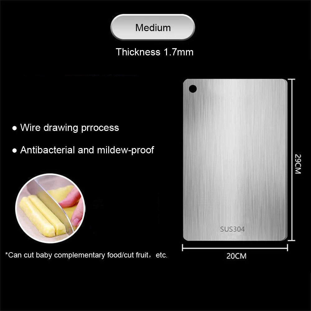 316 Stainless Steel Panel and Chopping Board: Thickened Double-Sided Cutting Board for Kitchen – Ideal for Dough Kneading