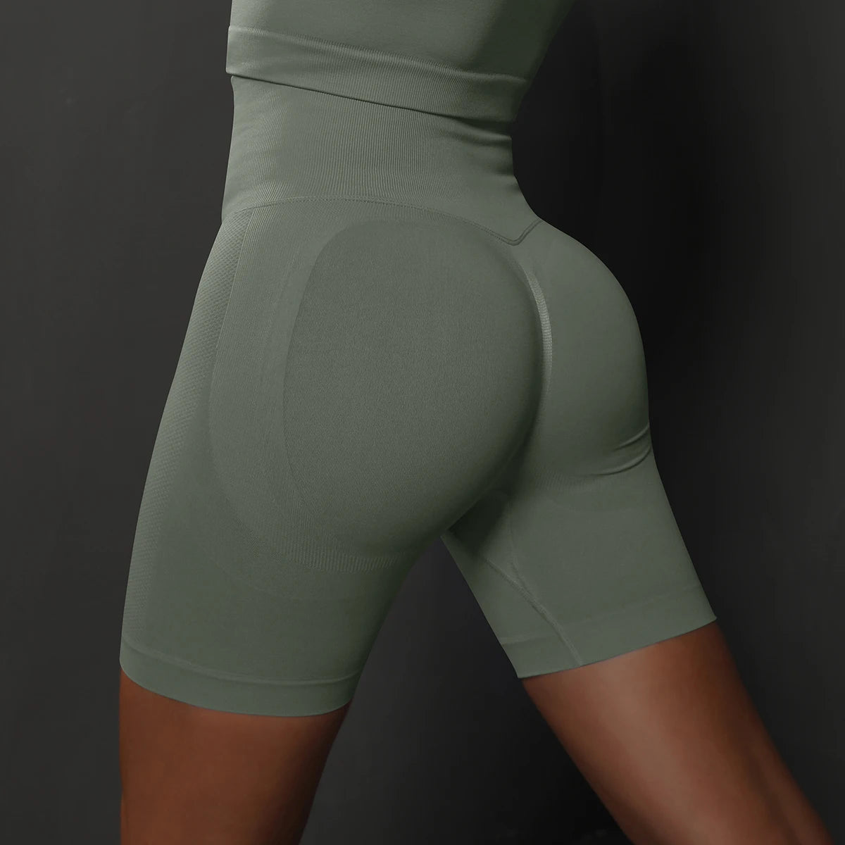 Women&#39;s Seamless High-Waist Yoga Shorts: Push Up Booty Workout Gym Fitness Shorts