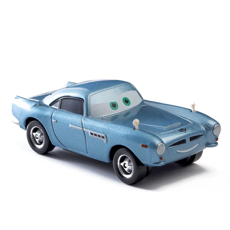 Disney Pixar Cars Lightning McQueen 1:55 Alloy Metal Model Car – Includes Mater and Sheriff