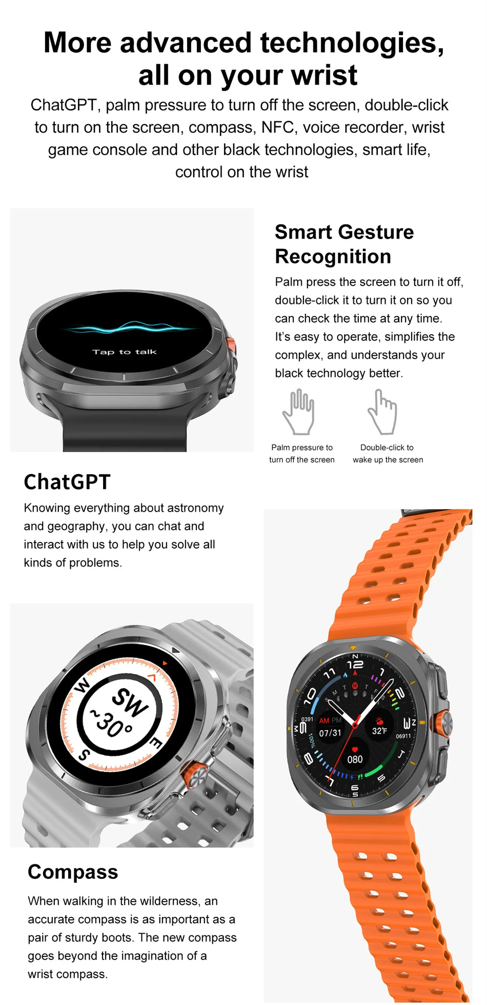 Smart Watch 7 Ultra - AMOLED Fitness & Health Tracker