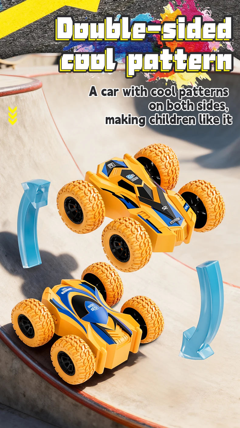 4-8 Pack 360° Stunt Cars for Kids, Friction-Powered Push-and-Go Toy Vehicles, Fun Gift for Toddlers