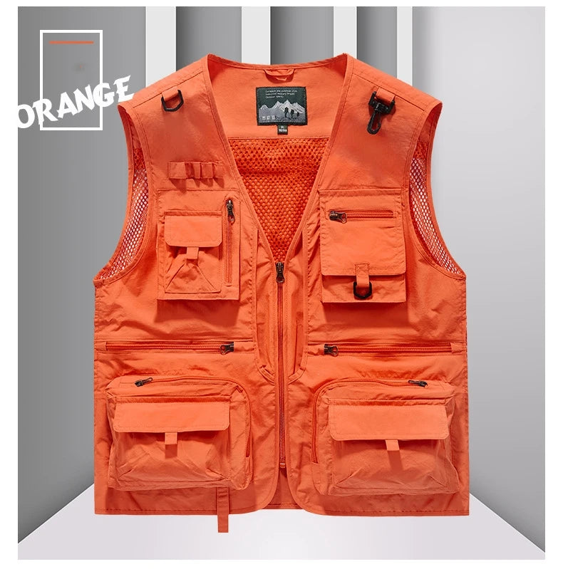 FGKKS 2023 Outdoor Leisure Vest Men&#39;s New Multi-Pocket Breathable Outdoor Sports Coat High-Quality Design Leisure Vest Men