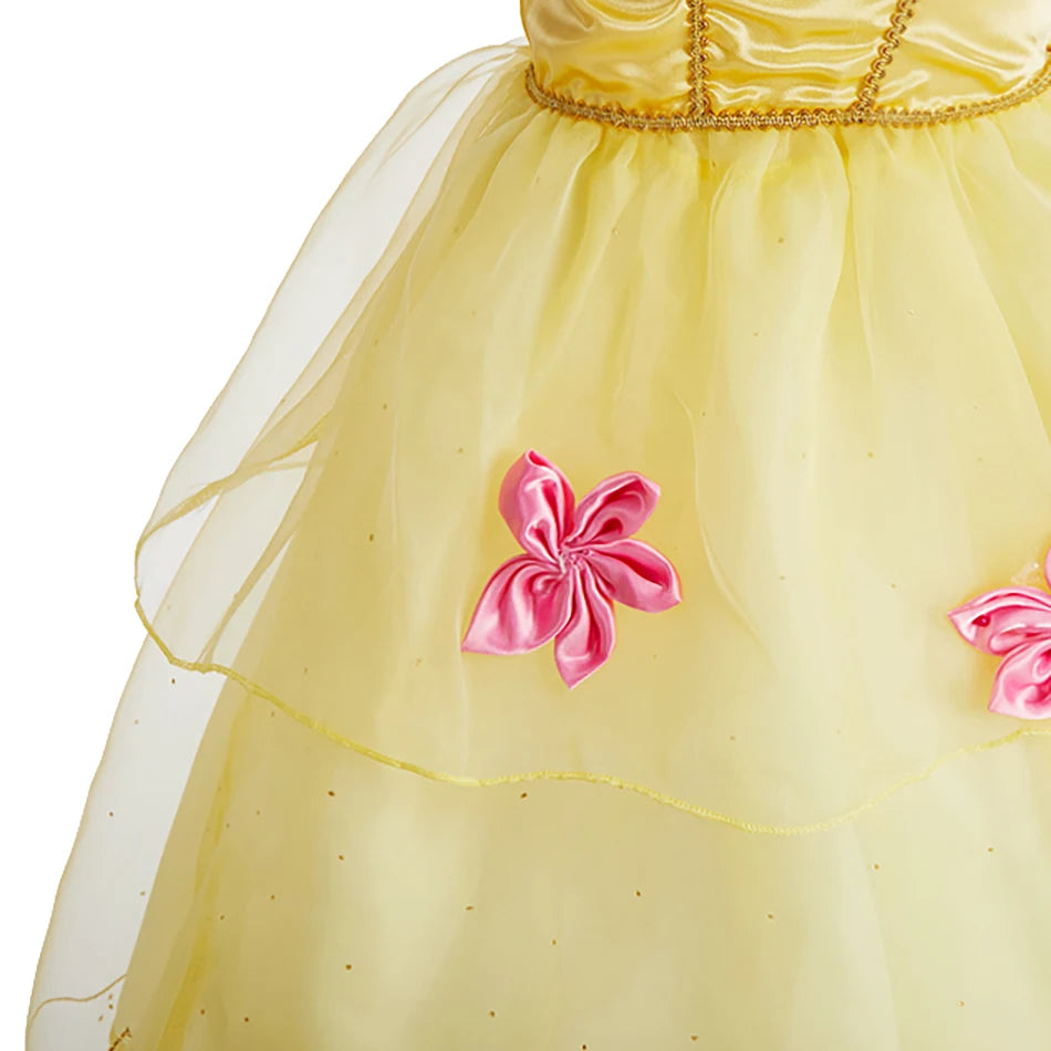 Rapunzel Dress for Girls – Cinderella Belle Dress-Up Fantasy Costume for Birthday Parties and Halloween