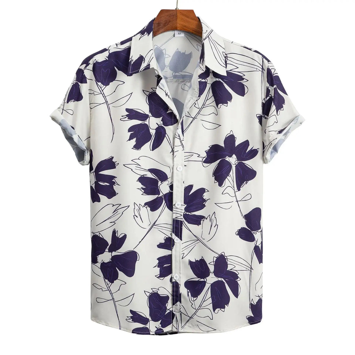 Men's Hawaiian Floral Print Shirt, Casual Short Sleeve Button-Up, Lightweight Beach Holiday Summer Wear