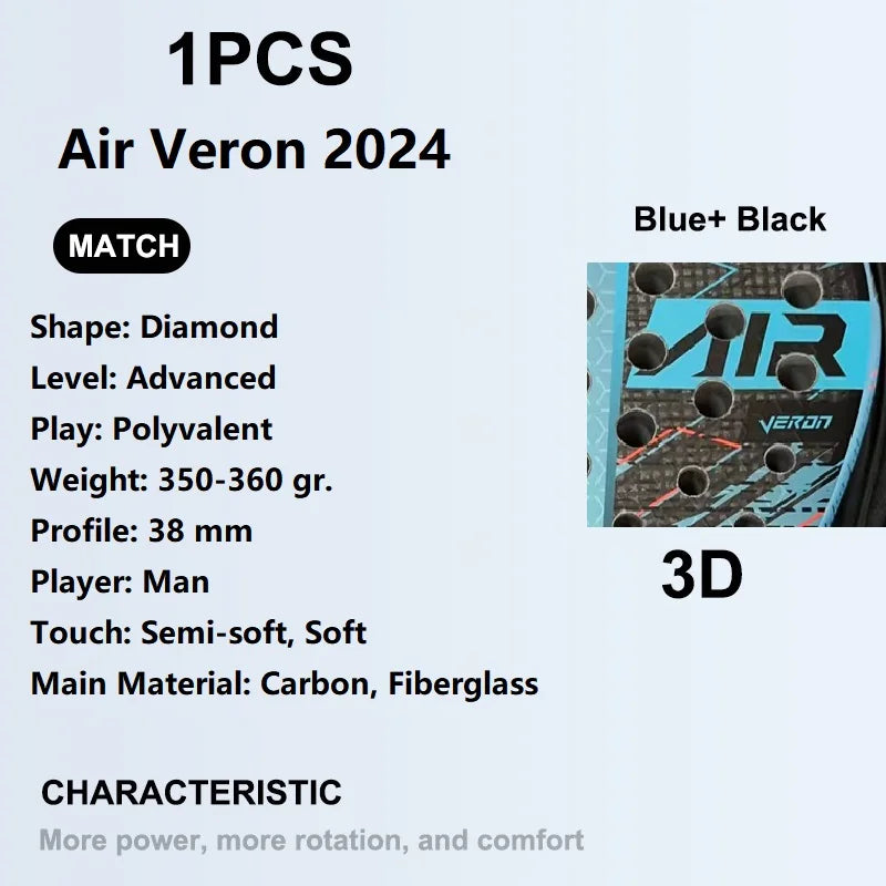 Professional-Grade Padel Tennis Racket | Lightweight Carbon Fiber Frame with Soft EVA Face