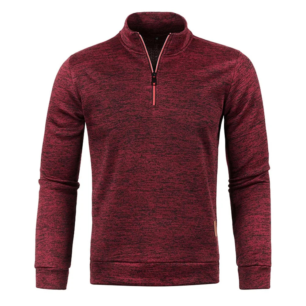 Men&#39;s Thicker Pullover Sweatshirt - Half Zipper Turtleneck Hoody