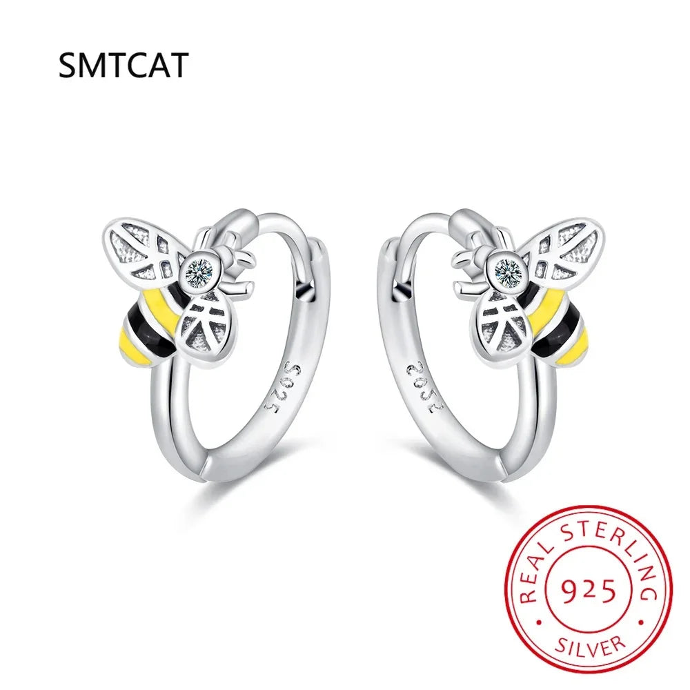 Silver Cute Rabbit Heart Hoop Earrings for Girls and Women, Baby Princess Huggie Earrings, Elegant Fashion Jewelry Gift