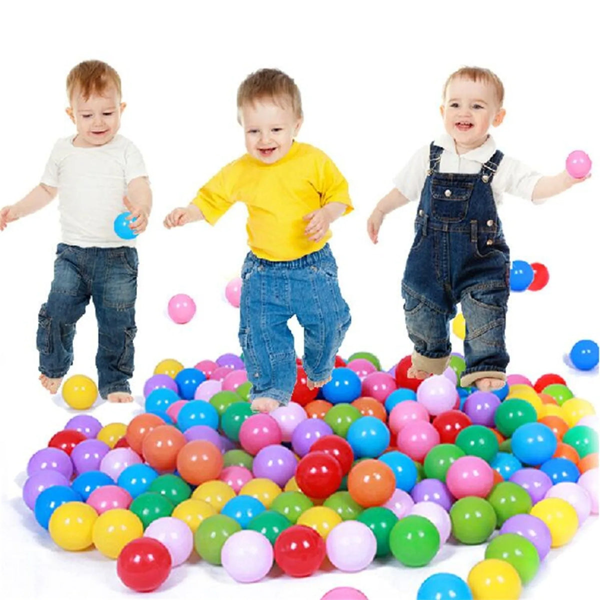 50/100PCS Colorful Soft Ocean Balls: Eco-Friendly Stress Relief Toy for Kids&#39; Outdoor Fun