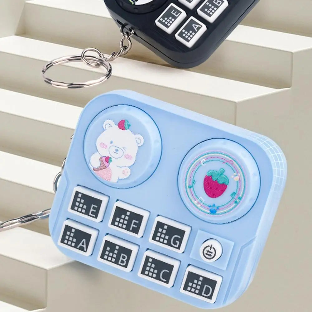 Mini DJ Music Disc Keychain Toy, Musical Sound Button Pendant, Fun Educational Gift for Kids