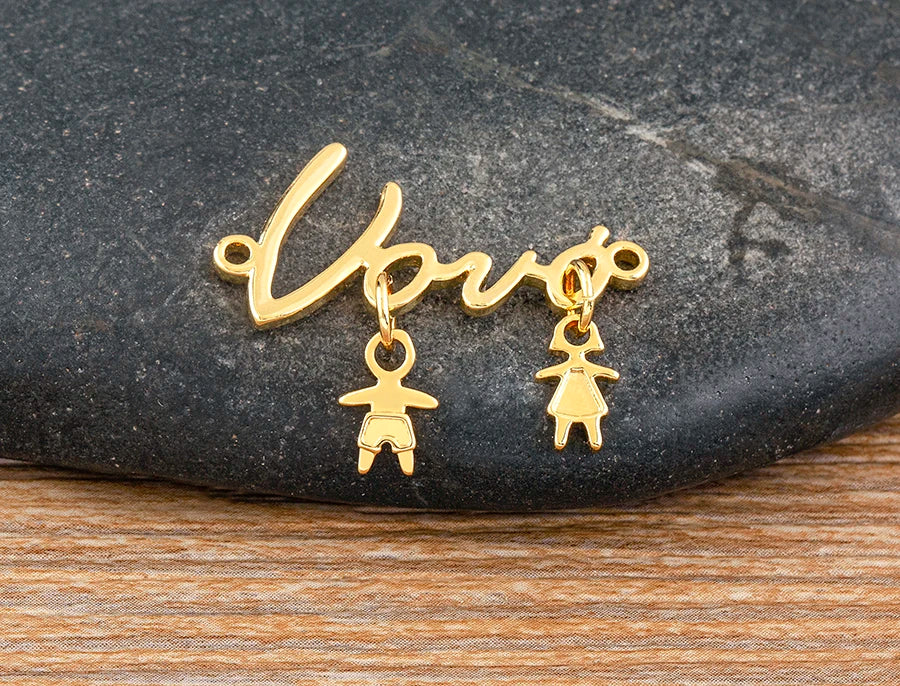 Nidin Gold-Plated Mom and Daughter Pendant Necklace with Cubic Zirconia, Elegant Mother's Day Jewelry Gift