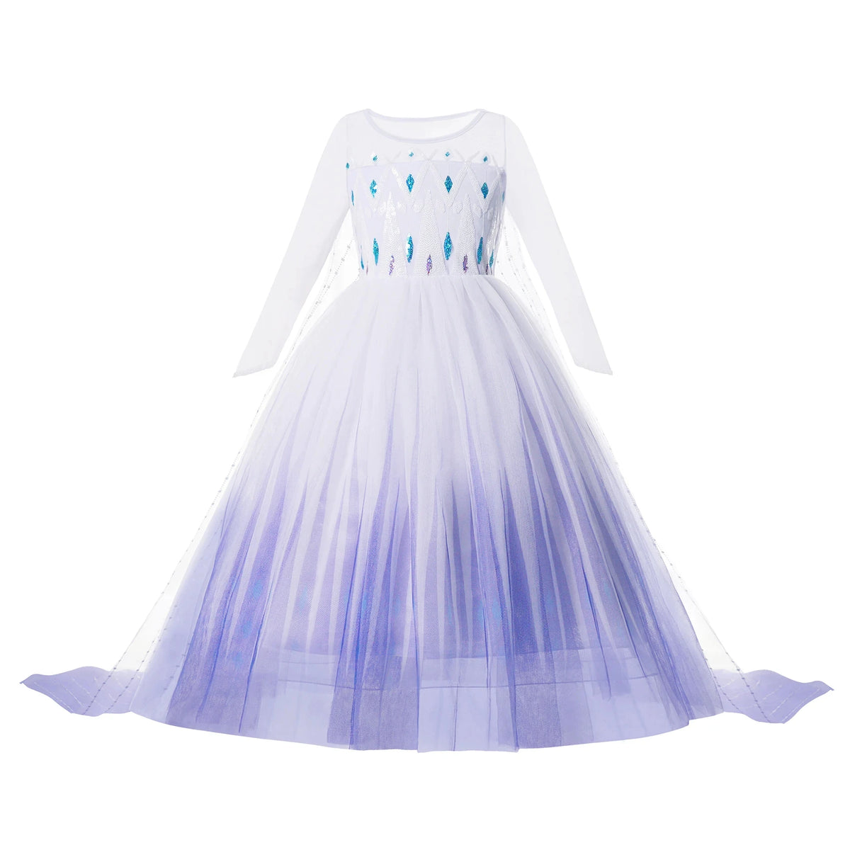 2024 Snow Queen Dress for Girls – Princess Elsa Costume, Fancy Birthday and Carnival Outfit