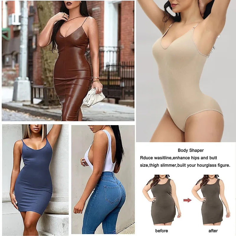 Spaghetti Strap Slimming Body Shaper: Seamless and Comfortable Fit