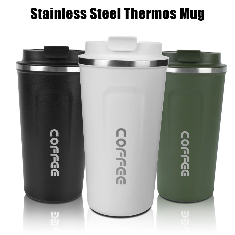 380/510ML Leak-Proof Travel Thermo Cup: Double-Walled Stainless Steel for Tea, Coffee, and Water