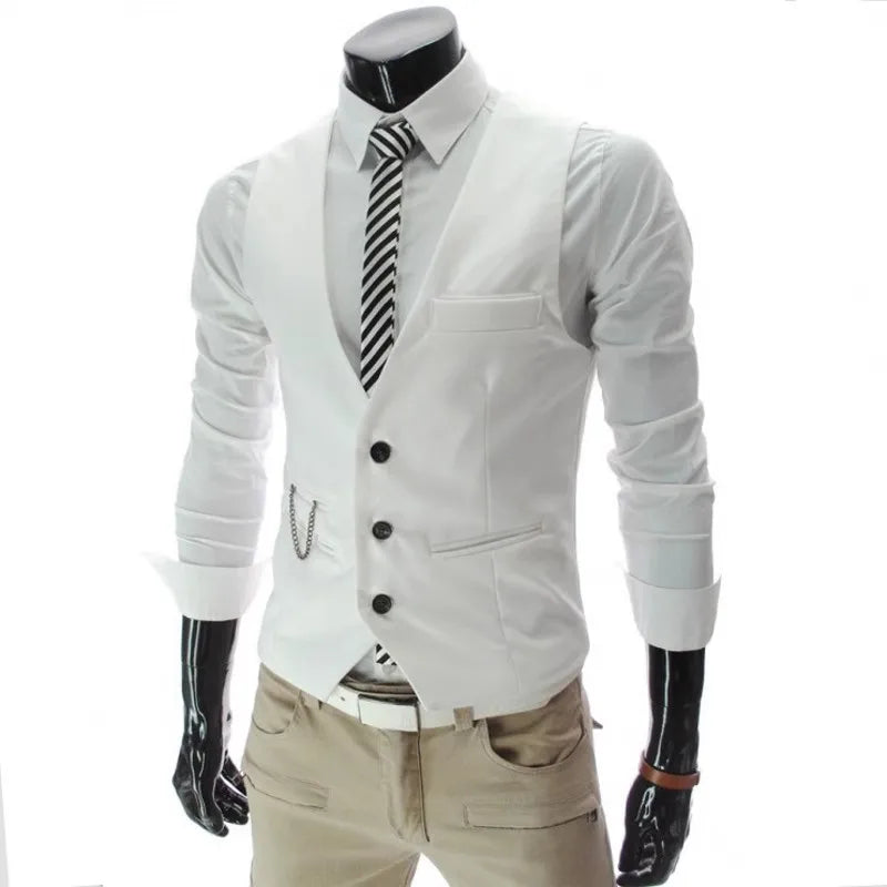 Men&#39;s Casual Sleeveless Formal Business Jacket