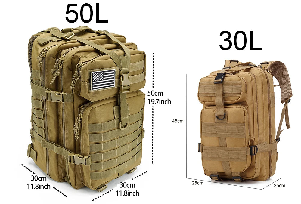 Reliable 30/45L Tactical Backpack for Travel, Hiking, and Outdoor Survival