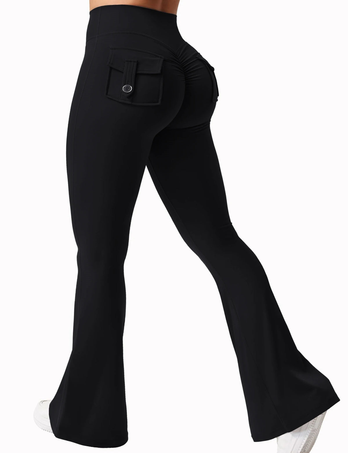 Women&#39;s High-Stretch Wide Leg Yoga Leggings: Naked Feeling Compression Pants with Pockets