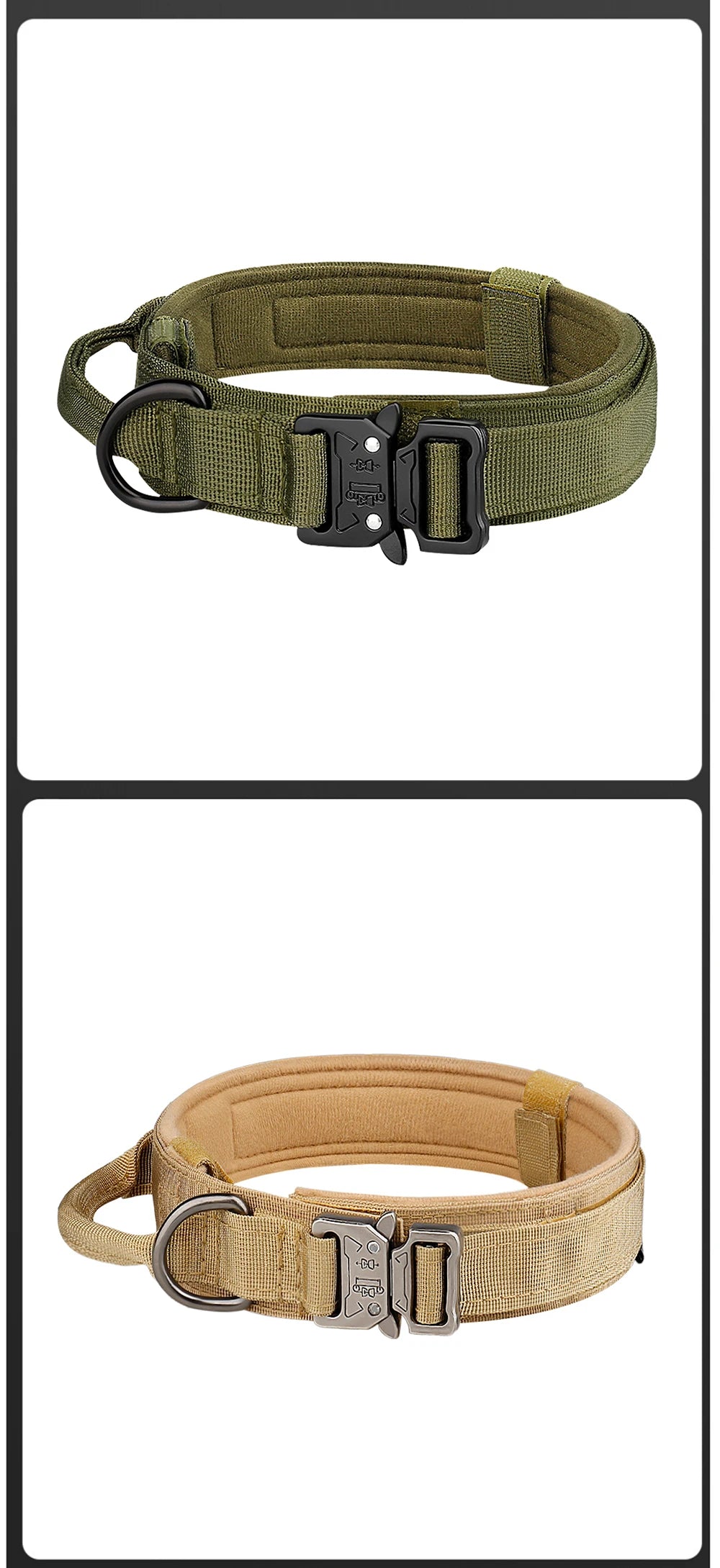 Tactical Dog Collar with Metal Buckle – Breathable Nylon for Medium &amp; Large Dogs