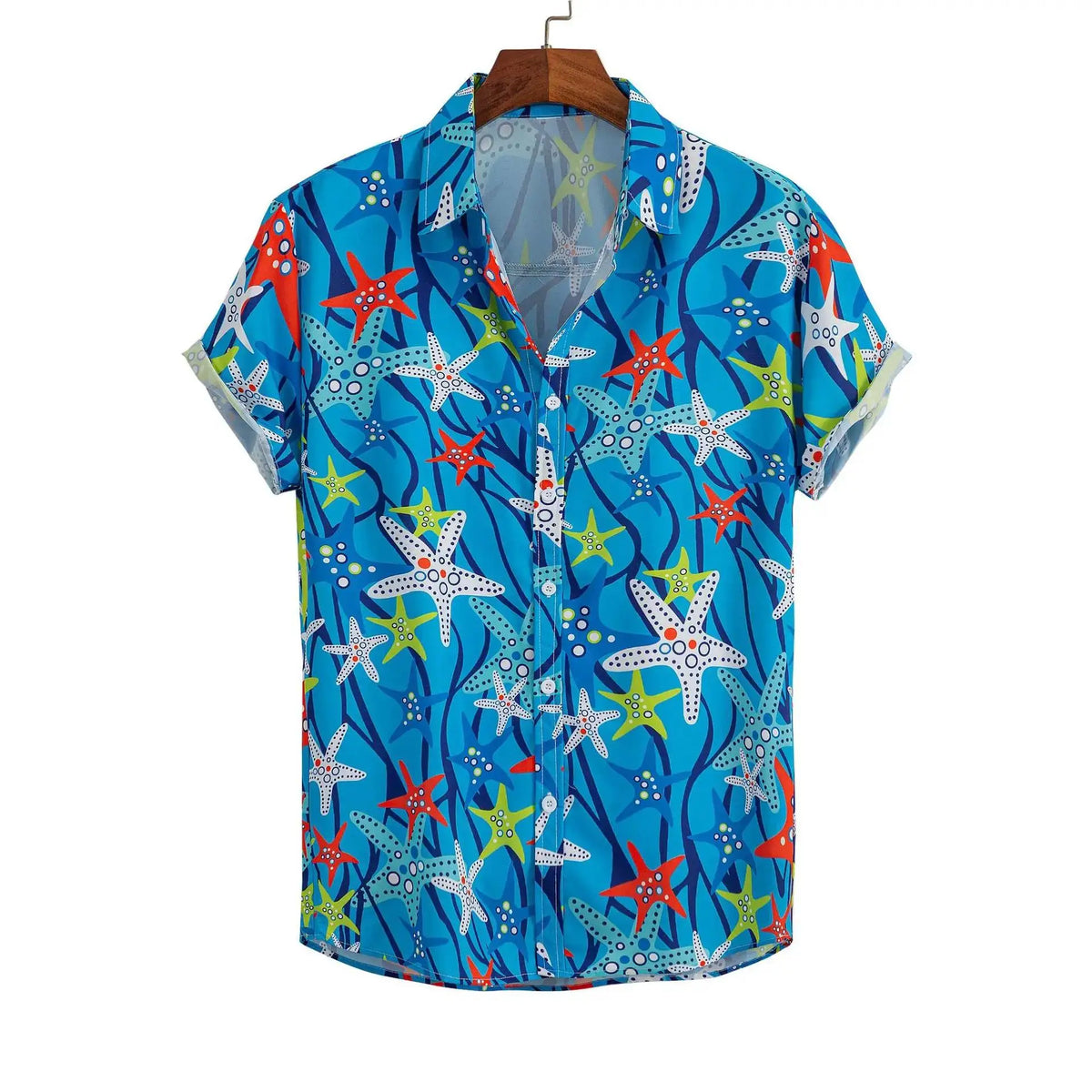 Men's Hawaiian Floral Print Shirt, Casual Short Sleeve Button-Up, Lightweight Beach Holiday Summer Wear