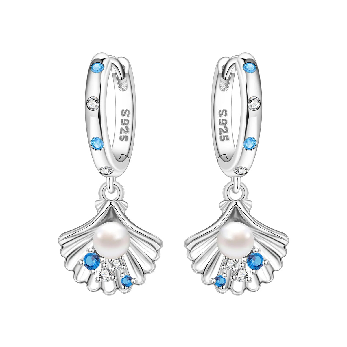 Original 925 Sterling Silver Pink Paw Print Earrings with Zircon, Heart Flower and Leaf Design, Elegant Women's Party Jewelry Gift