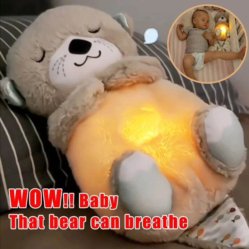 Breathing Bear Baby Soothing Otter Plush Doll Toy – Music-Playing Companion for Babies and Kids