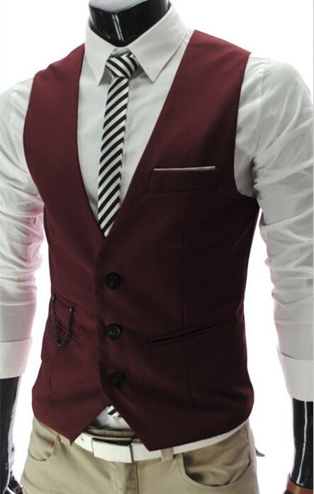 Men&#39;s Casual Sleeveless Formal Business Jacket