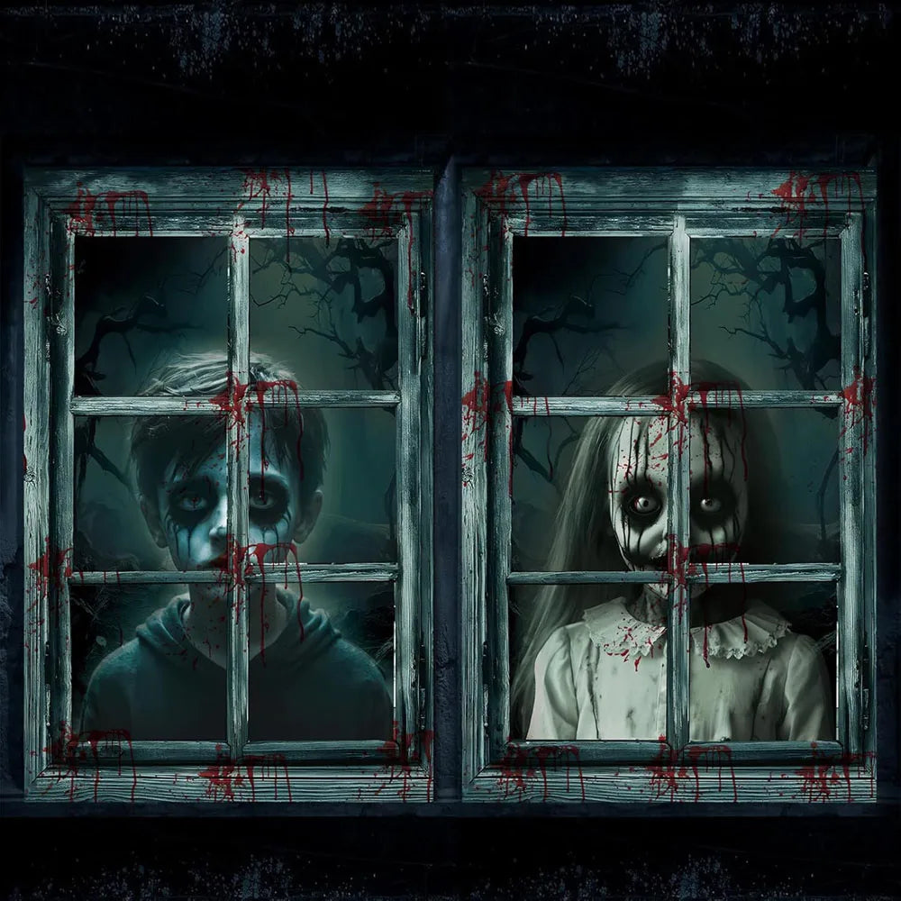 2 PCS Scary Curtain For Halloween Party Decorations