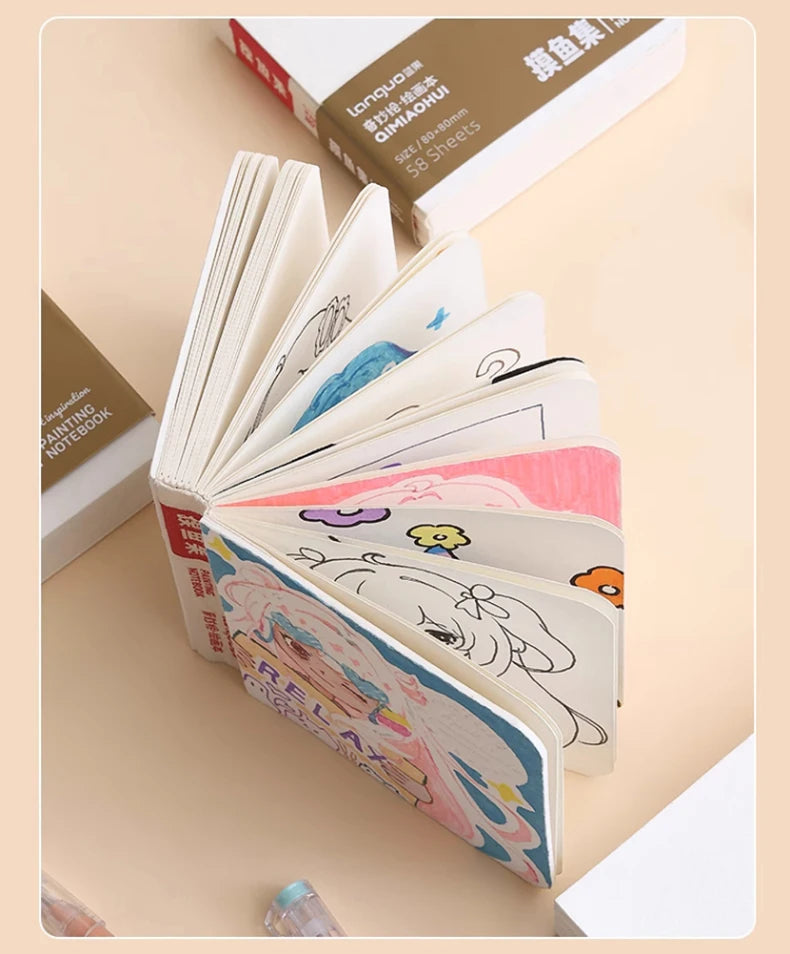 Mini Portable Handheld Drawing Book - 200g Thick White Cardboard for Watercolor