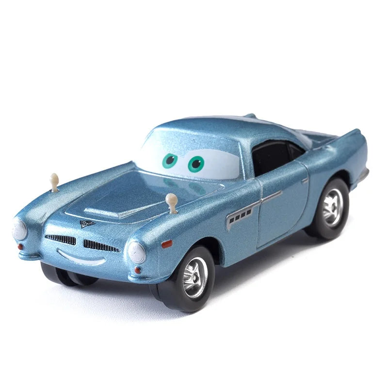 Disney Pixar Cars Lightning McQueen 1:55 Alloy Metal Model Car – Includes Mater and Sheriff