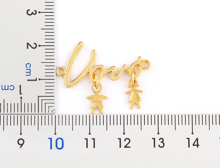 Nidin Gold-Plated Mom and Daughter Pendant Necklace with Cubic Zirconia, Elegant Mother's Day Jewelry Gift