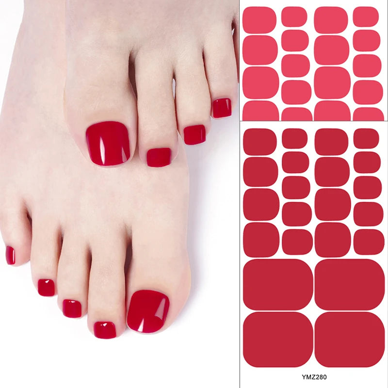 Solid Color Toenail Stickers - Waterproof &amp; Fashionable Manicure Decals