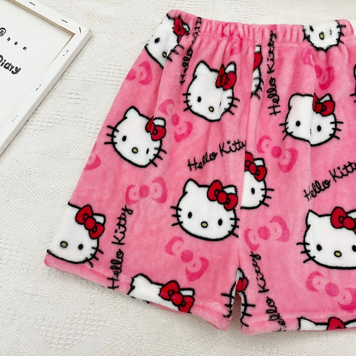 Sanrio Hello Kitty Y2K Kawaii Anime Flannel Pajamas – Women’s Warm Woolen Cartoon Casual Home Pants