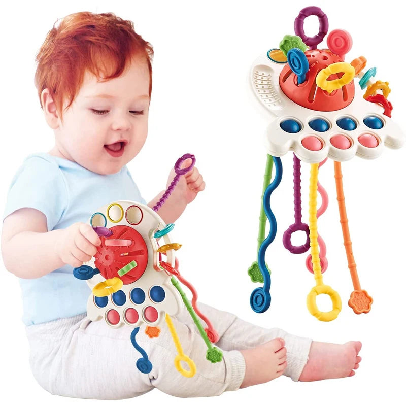 Educational Sensory Teether Rattle Toys for Infants Aged 0-12 Months