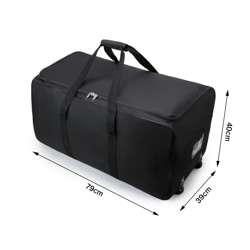 New Large Capacity Wheel Travel Bag - Foldable Duffle Bag &amp; Carry-On Luggage Carrier