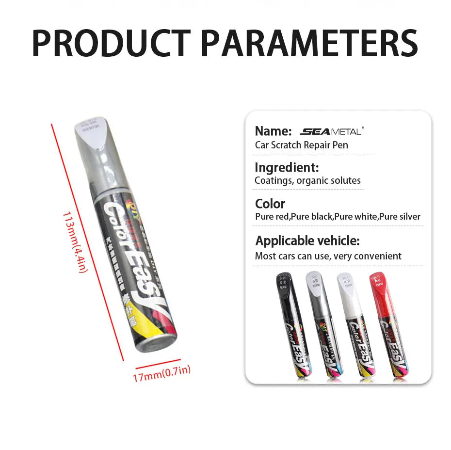 SEAMETAL Universal Car Scratch Repair Pen - Waterproof Auto Paint for Scratch Removal