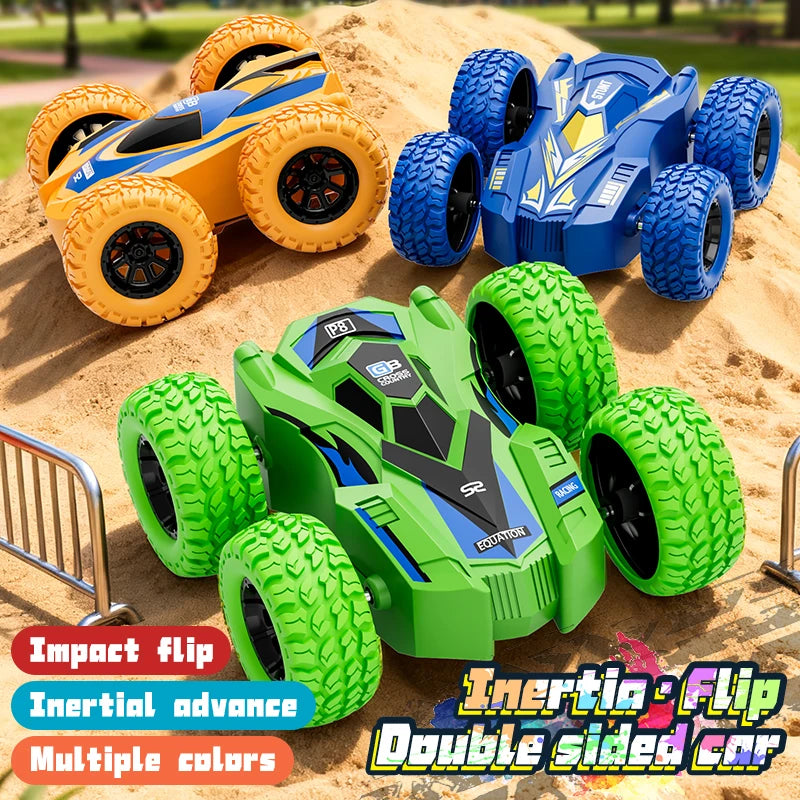 4-8 Pack 360° Stunt Cars for Kids, Friction-Powered Push-and-Go Toy Vehicles, Fun Gift for Toddlers