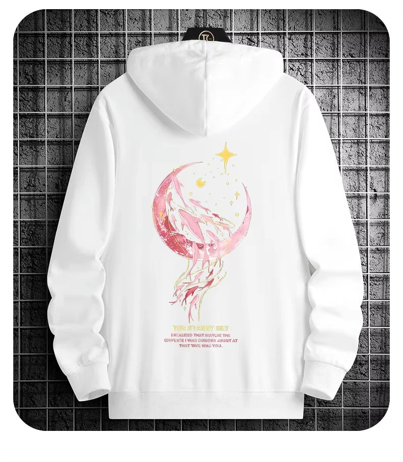 Love Print Fleece Hoodie for Men and Women, Casual Long Sleeve Pullover, Streetwear Autumn Winter Couple Sweatshirt