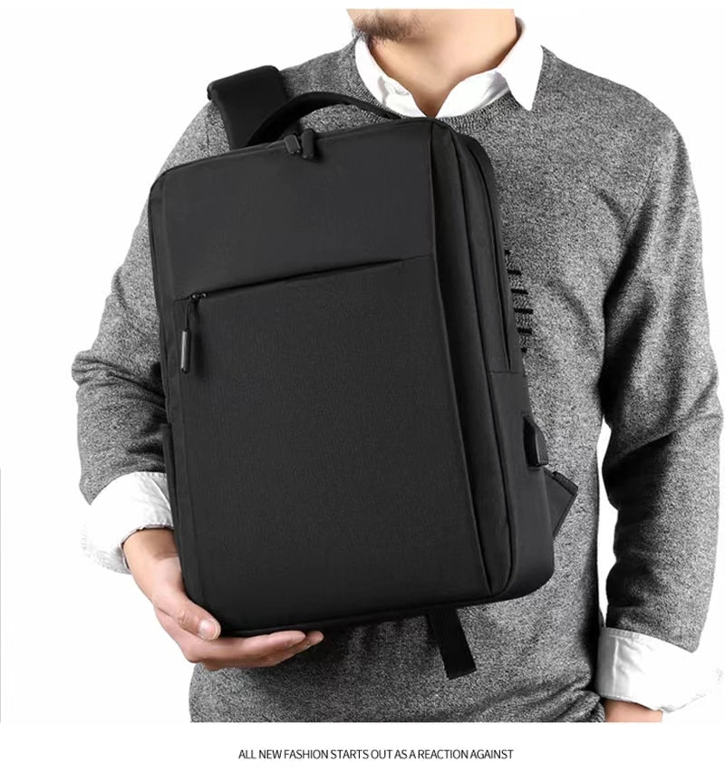 Multifunctional Laptop Backpack - Large Capacity, Waterproof Oxford Bag with USB Charging for Men